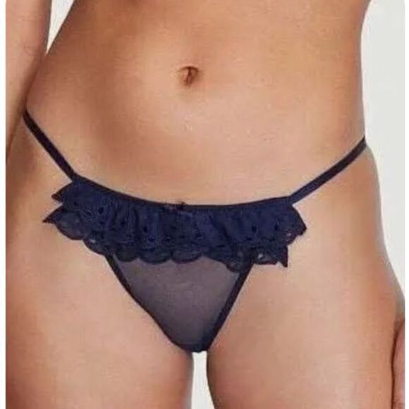 Victorias Secret Dream Angels Sexy Sheer Mesh Eyelet Lace String Bikini panty S - Picture 4 of 7